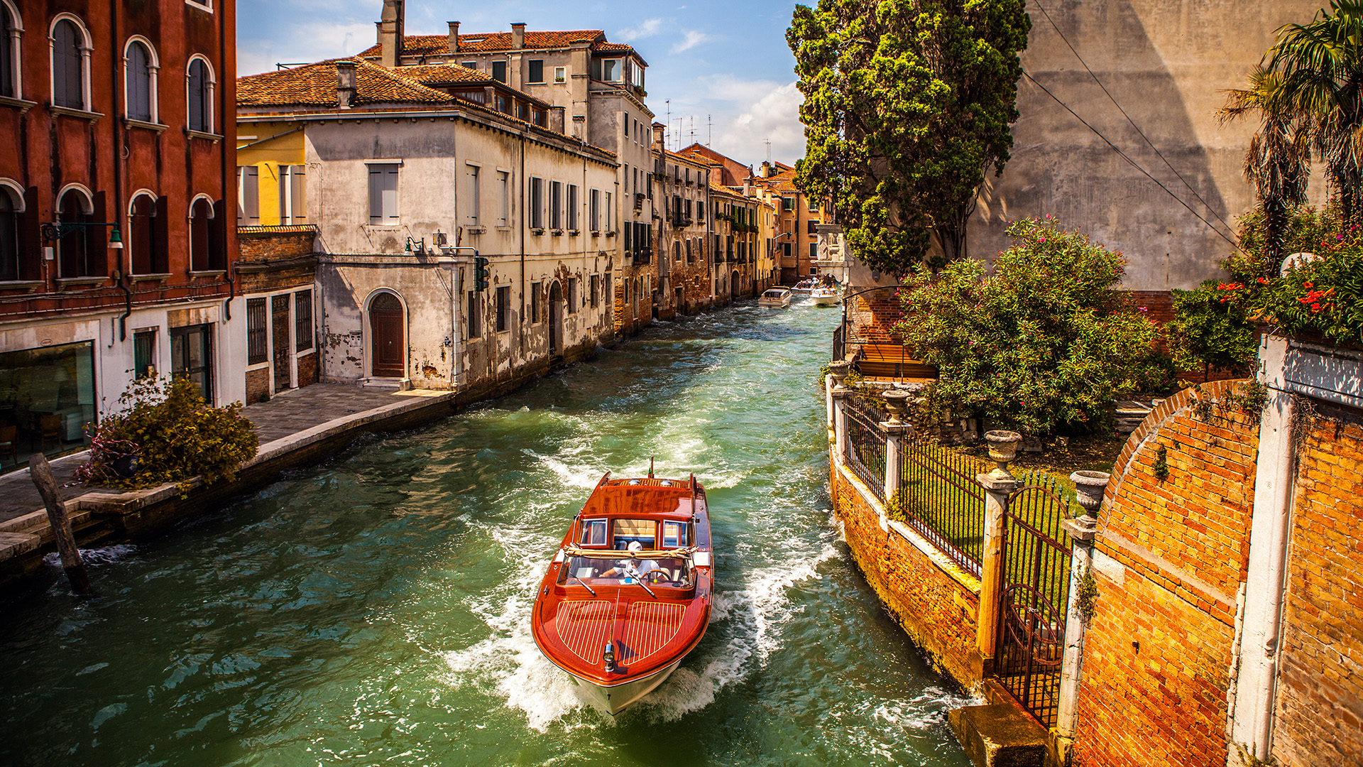 Luxury Water Taxi on a canal in Venice